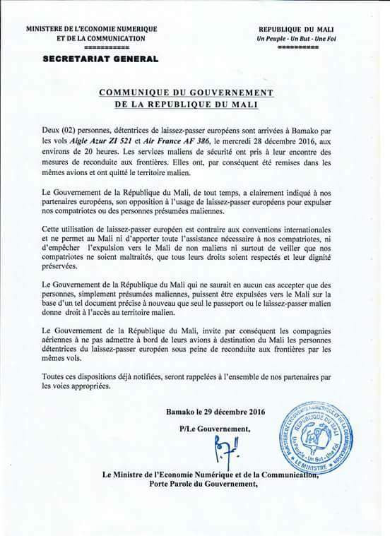 refus LP UE Mali